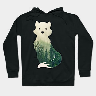 Misty forest fox silhouette pattern - Nature Hoodie